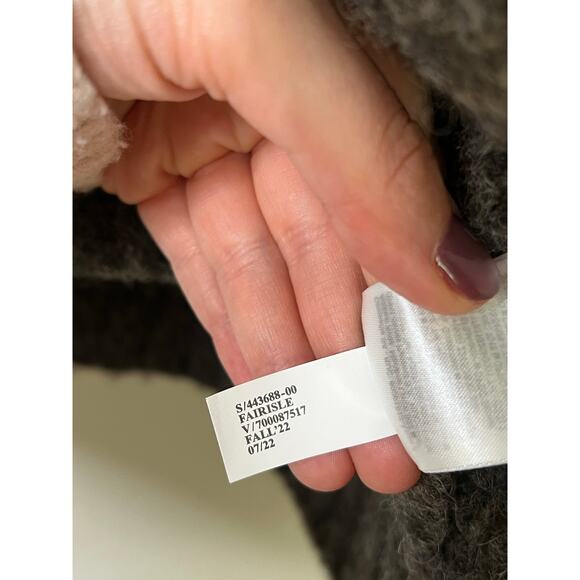 Banana Republic Rhea Fair Isle Sweater in Earth Brown Size Medium Wool Nordic - Picture 4 of 5